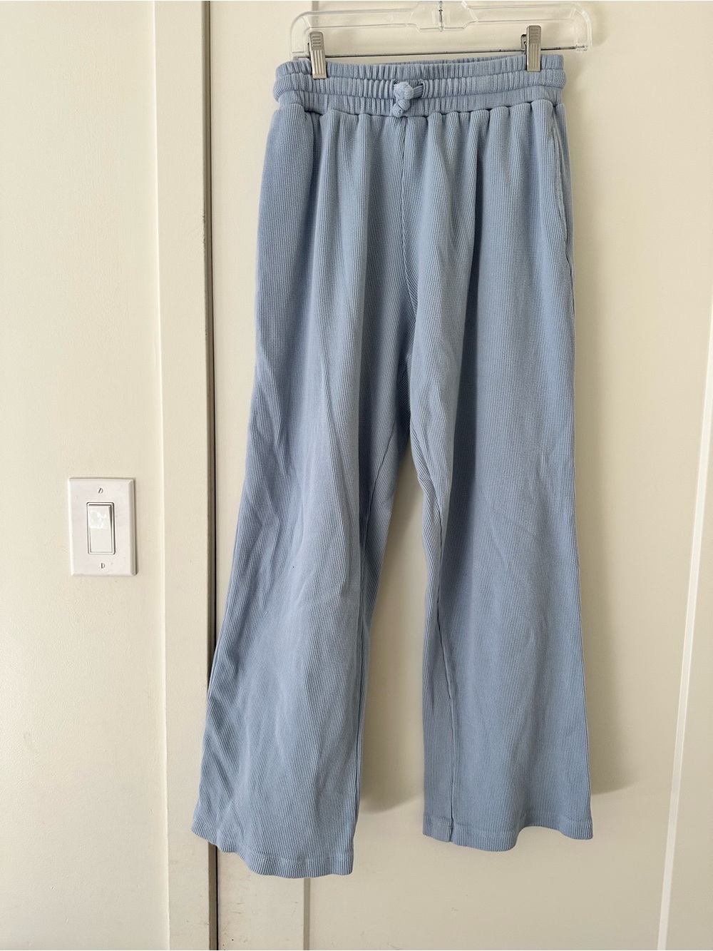 Daily Drills Light Blue Wide Leg Waffle Lounge Pants